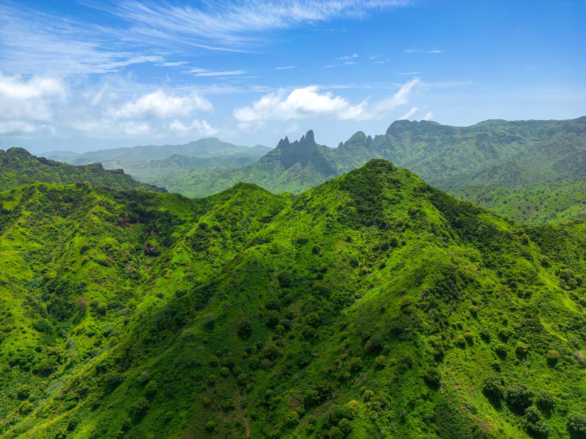 Cape Verde archipelago aerial view